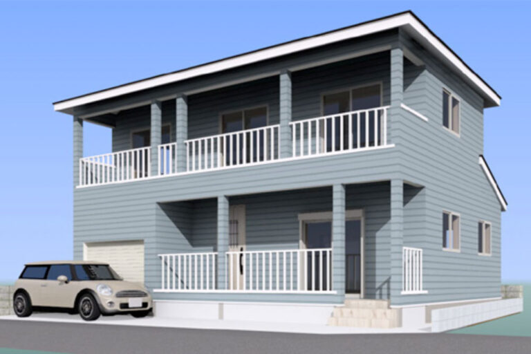 ＜七里駅 徒歩5分＞3LDK+ガレージの南国風新築戸建て