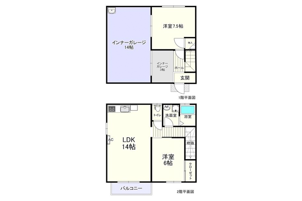 D/E号室の間取図