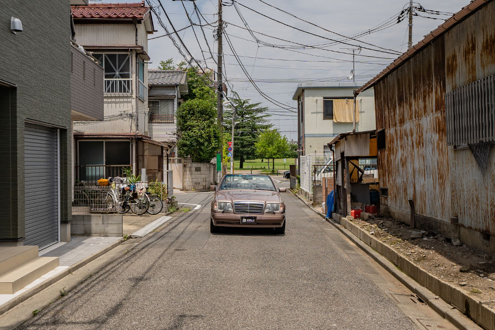 前面道路は幅員約4.8m、中川公園が見える