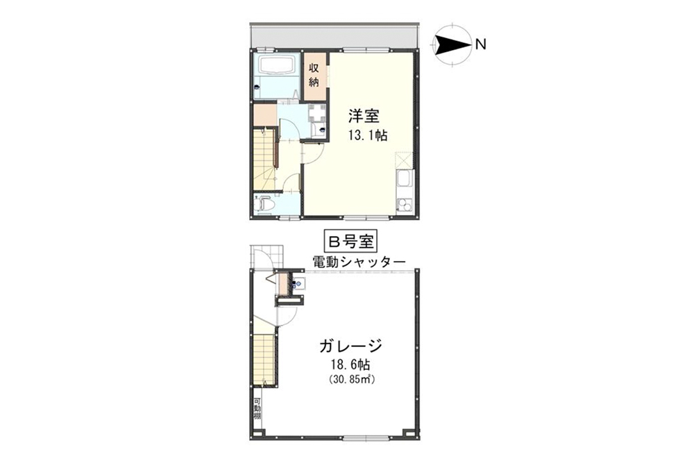 B号室の間取図