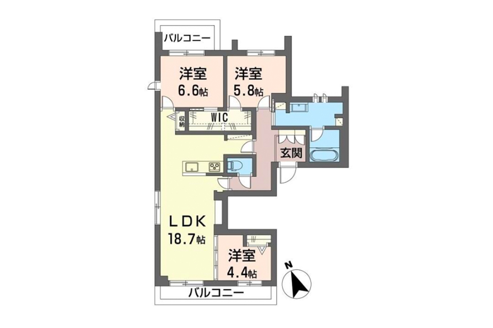 201/301号室の間取図