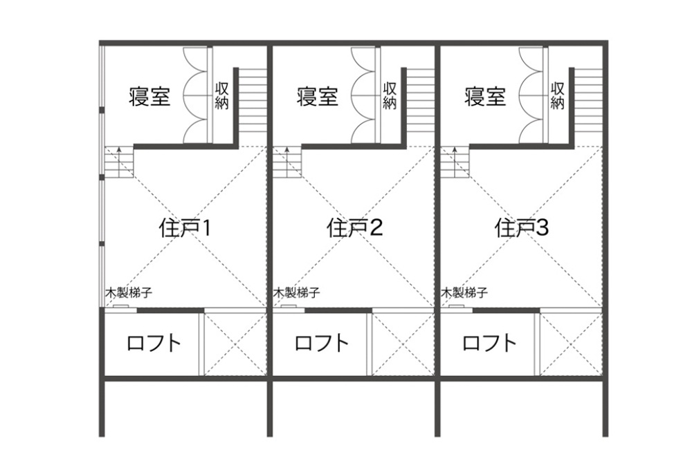 寝室・ロフトの間取図