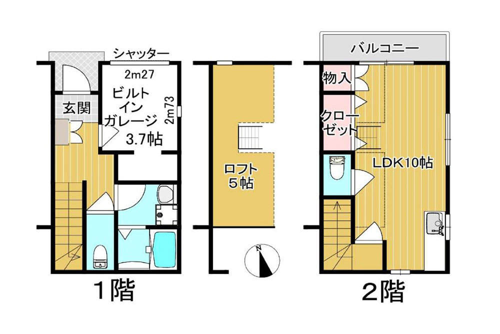 B号室の間取図