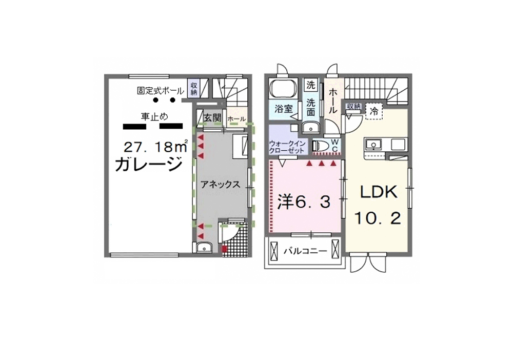 間取図（反転タイプ有り）