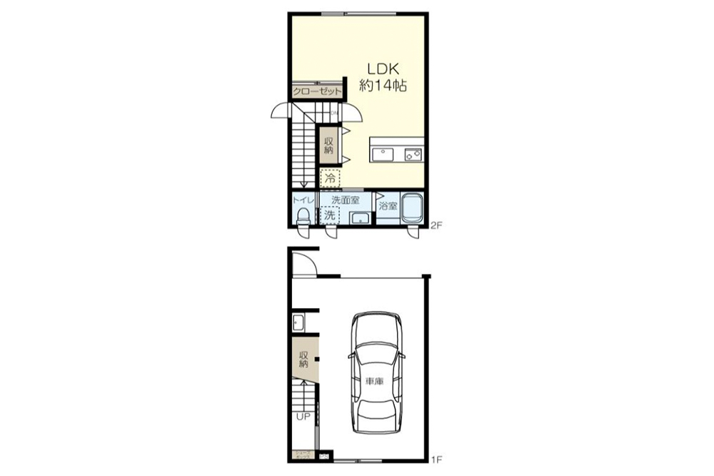 A/B/D号室の間取図（反転タイプ有）