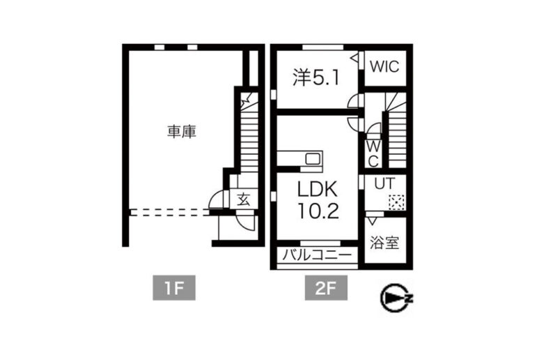 ＜1LDK+ガレージ（74.50㎡）＞今羽駅 徒歩7分のガレージハウス