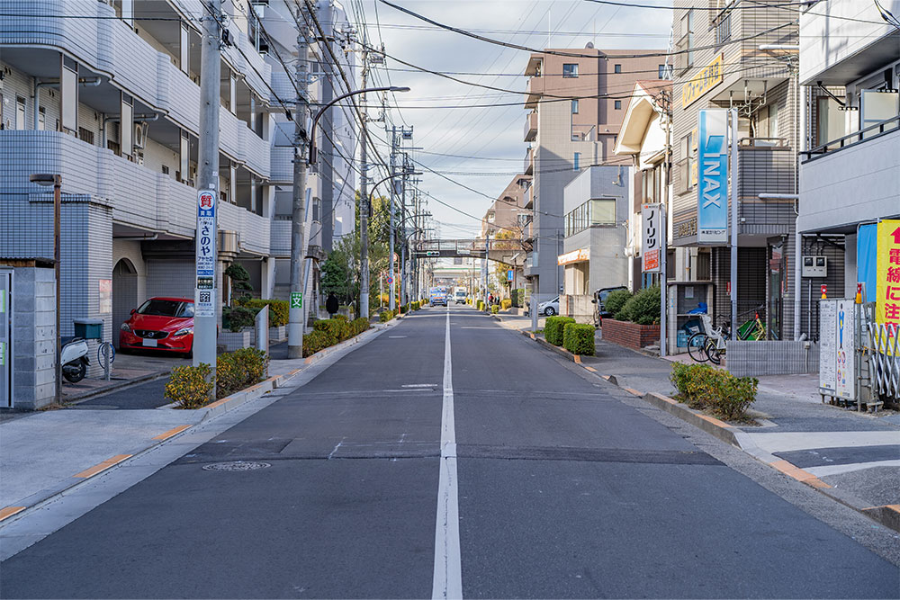 前面道路（環七南通り）の様子