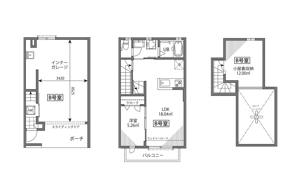 B号室の間取図