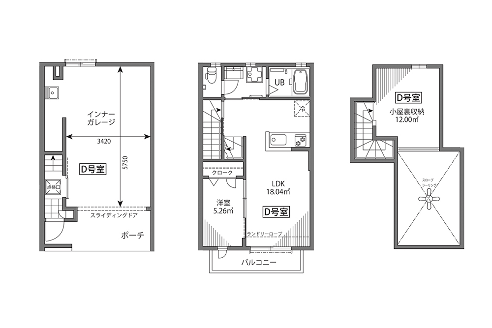 D号室の間取図