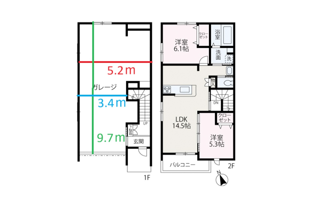 間取図(窓の位置や有無は部屋により異なる)
