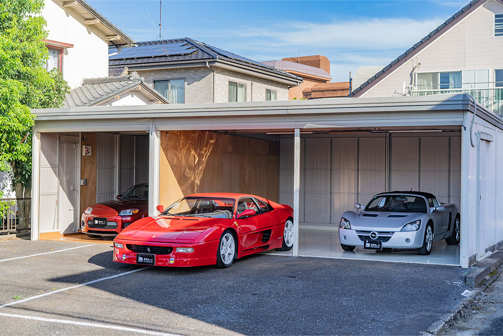 千葉県富里市七栄の貸しガレージとFerrari_348＆オペル_スピードスター
