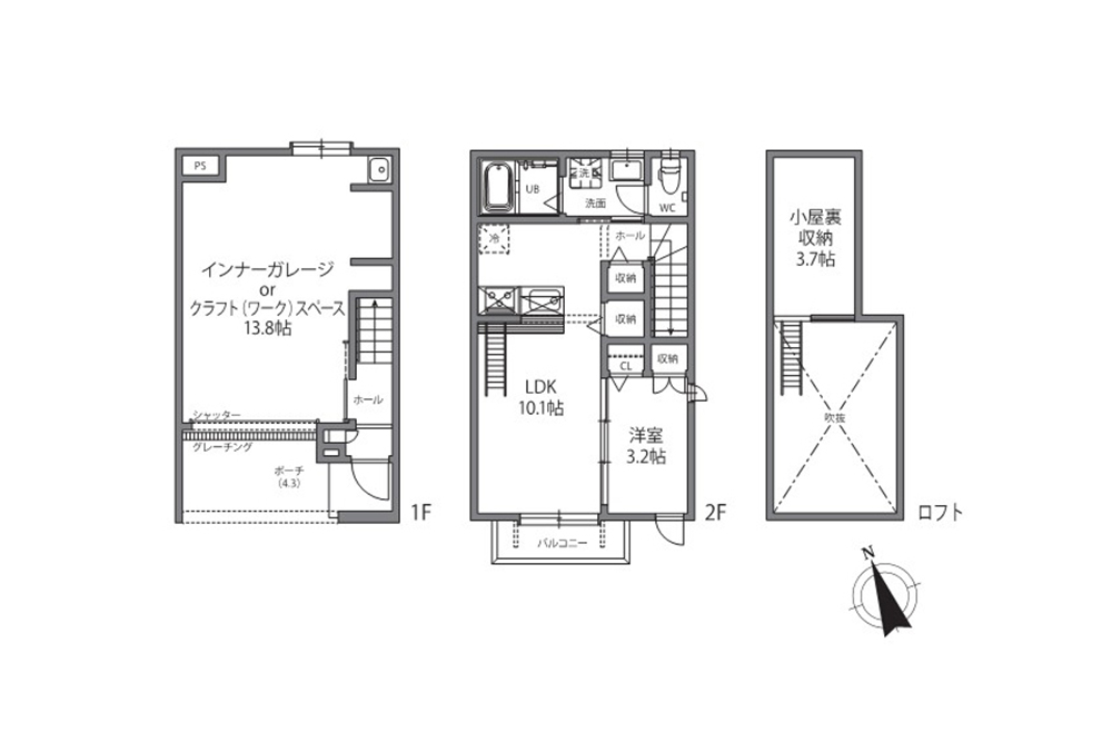 E号室の間取図