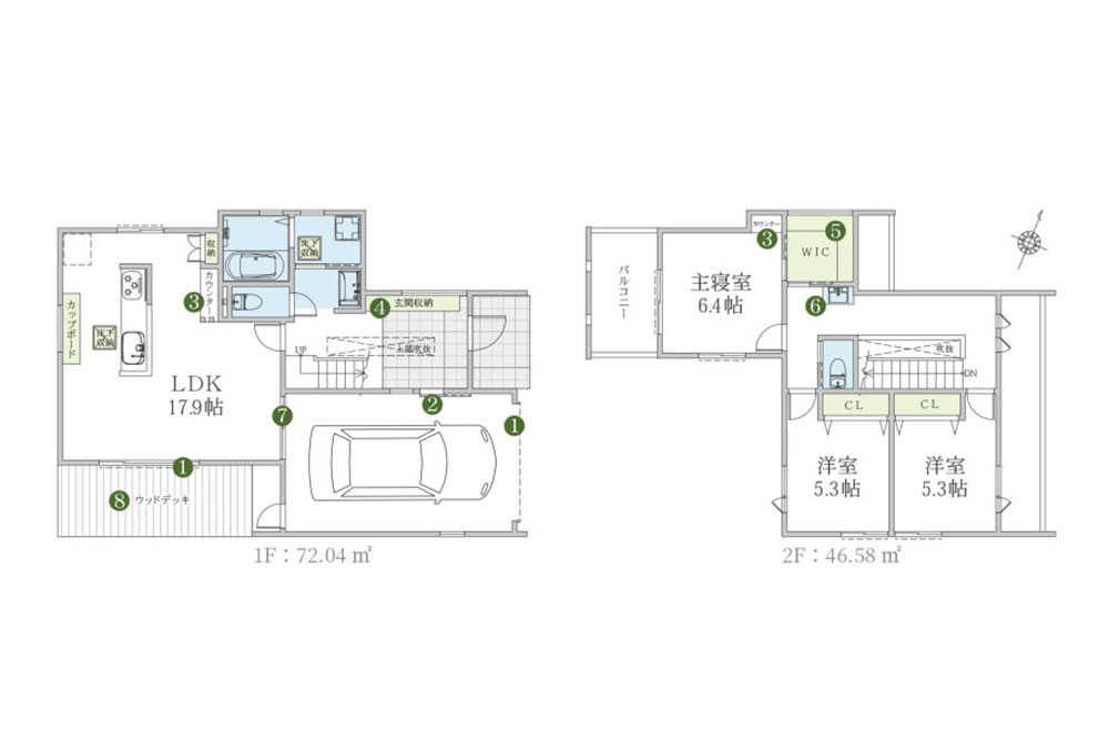 1号棟の間取図