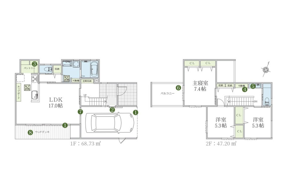2号棟の間取図