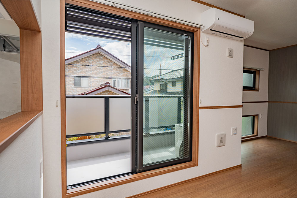 A102/103号室のバルコニー