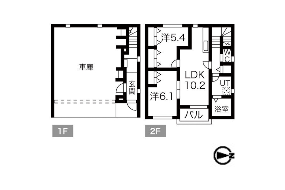 101/105号室の間取図
