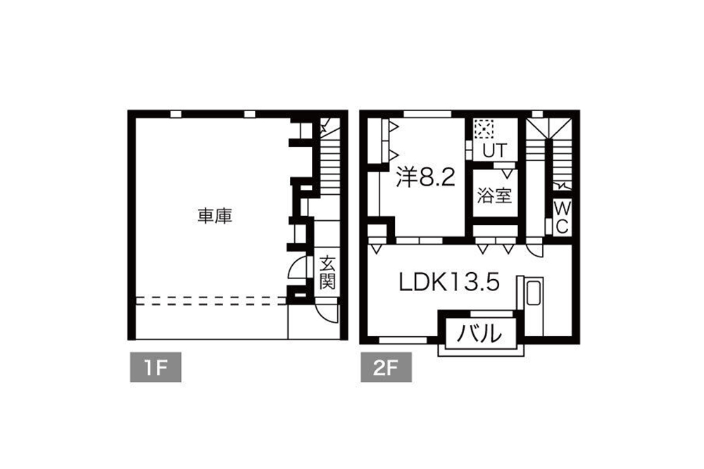 102/103号室の間取図