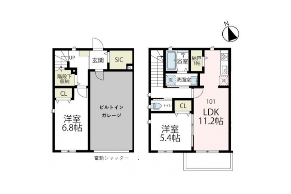 101号室の間取図