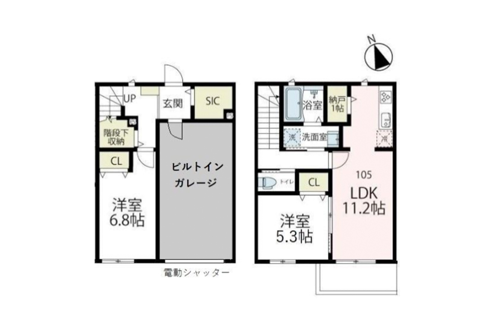105号室の間取図