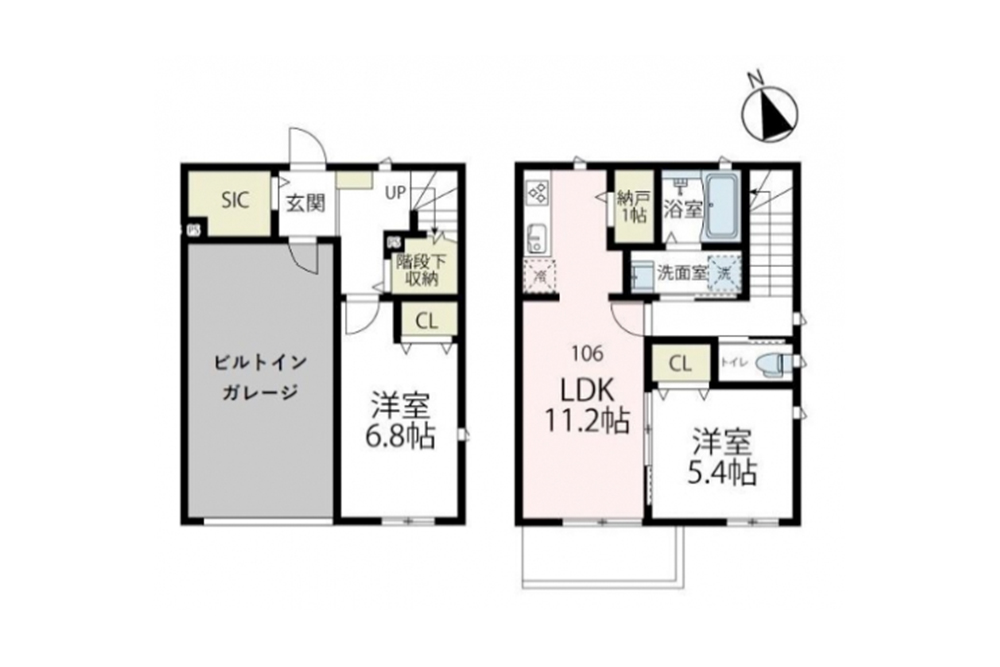 106号室の間取図