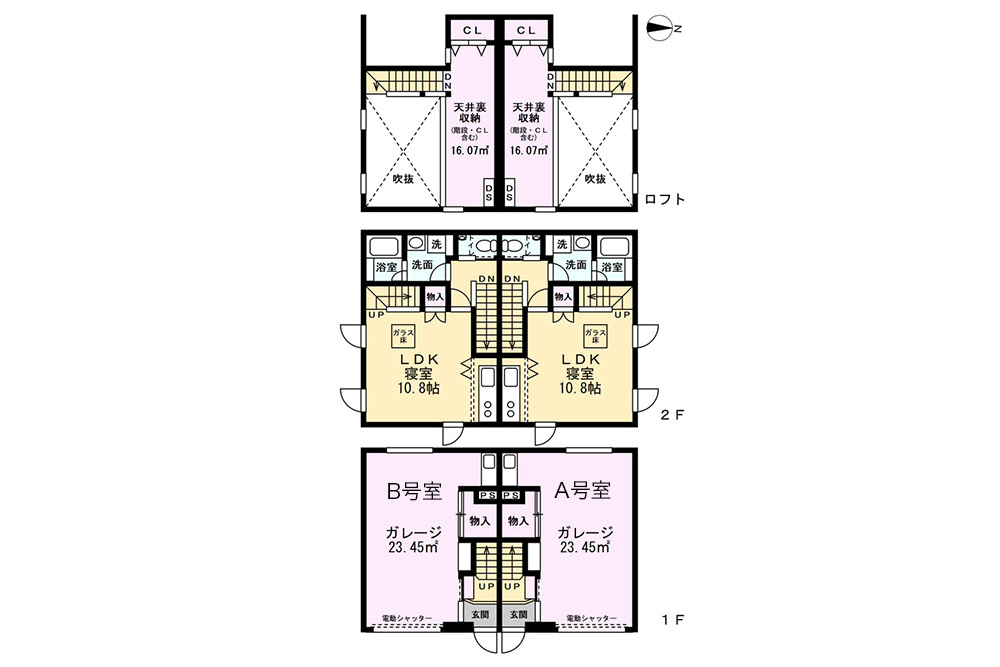 A/B号室の間取図