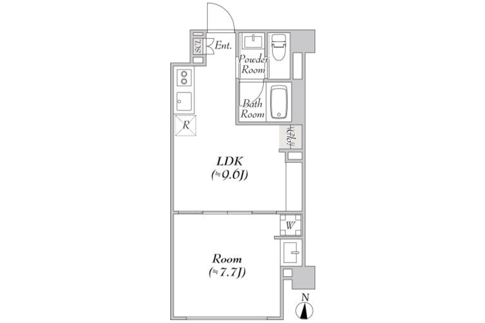 104/105号室の間取図