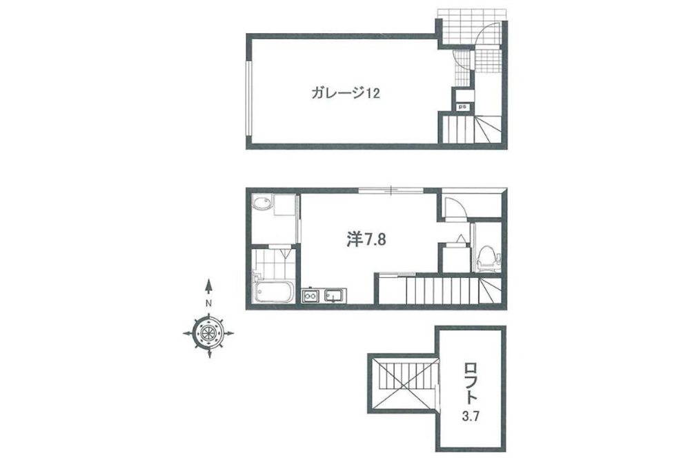 B号室の間取図