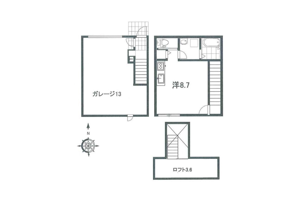 C〜E号室の間取図