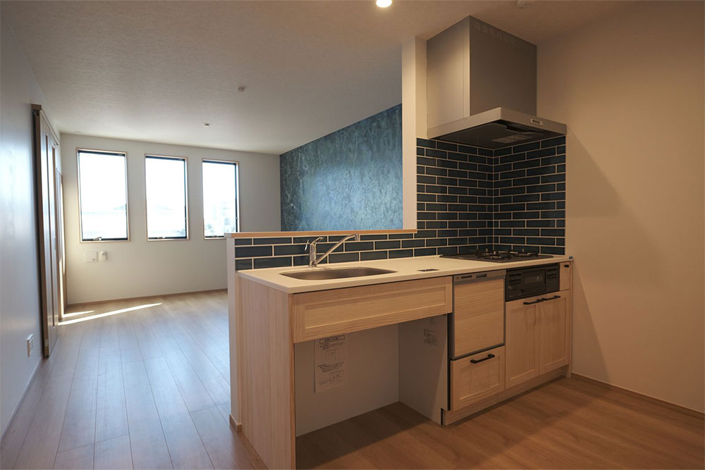 対面キッチンのLDK（14帖）