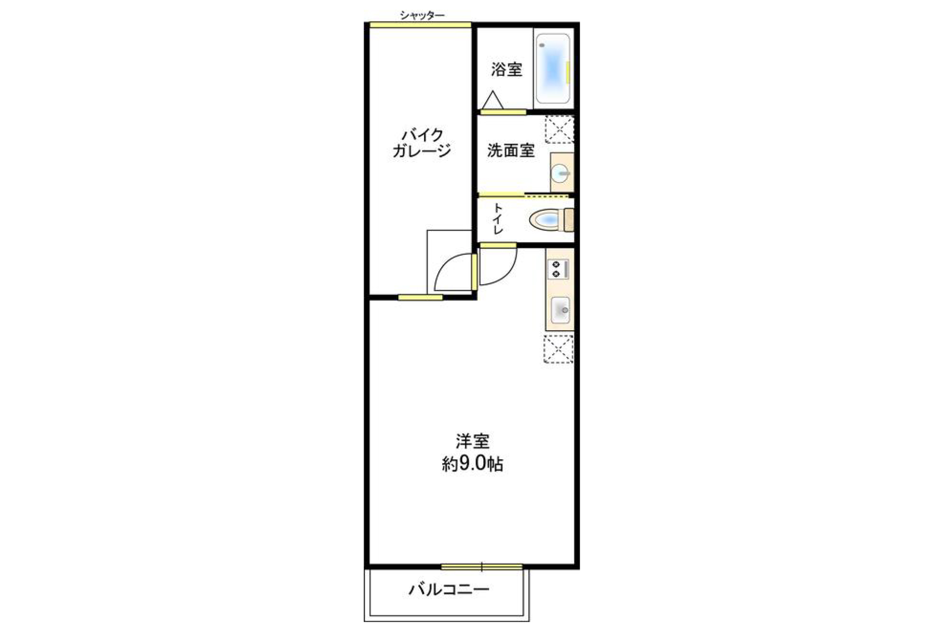 101〜106号室の間取図