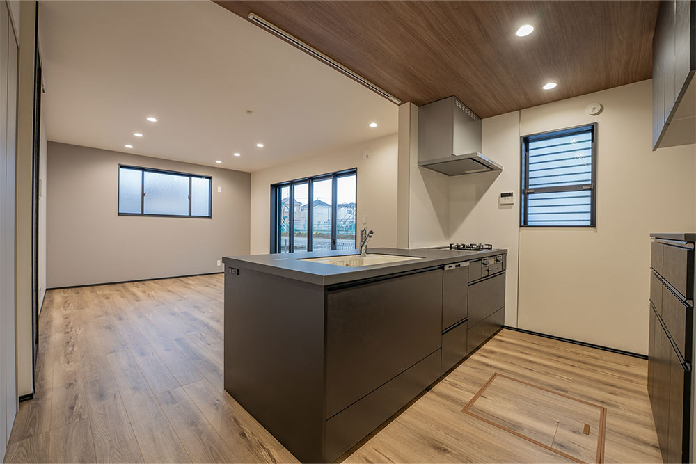 対面キッチンのあるLDK（15.2帖）