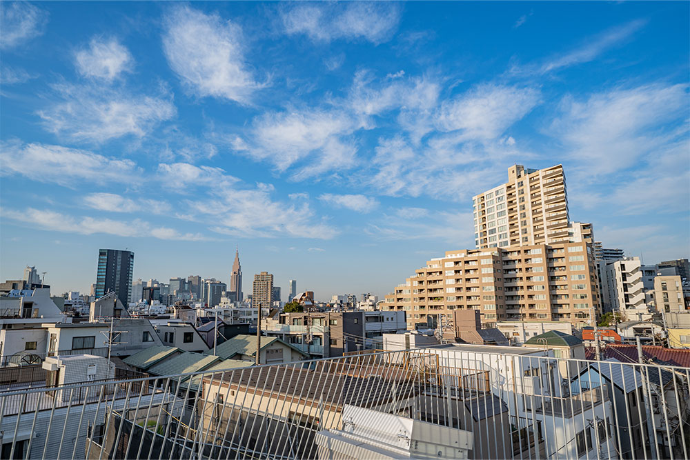 屋上テラスから見た景色