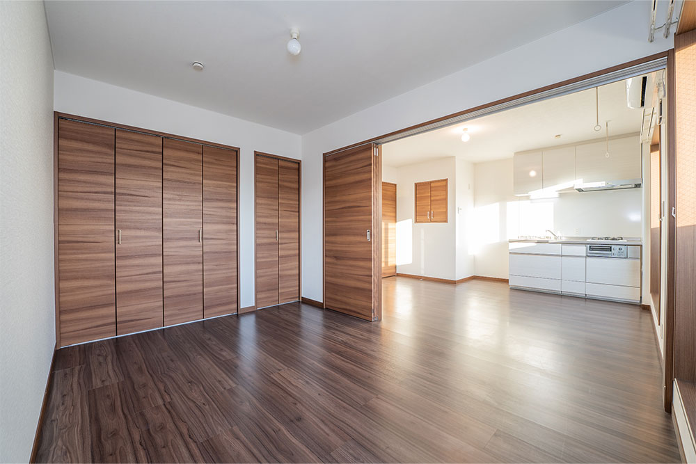 引戸で仕切るタイプの1DK（A棟/B-1）