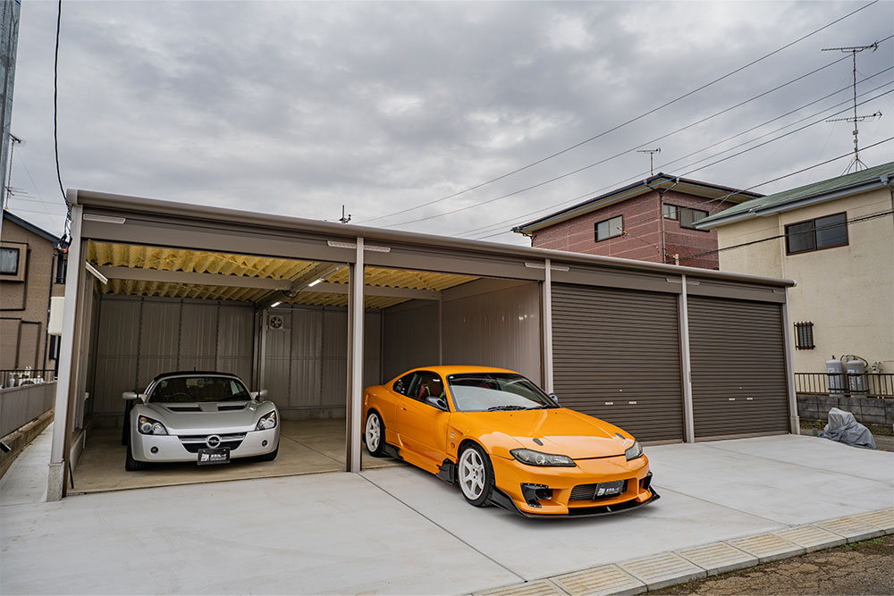千葉県成田市川上の貸しガレージとS15シルビア&オペル_スピードスター