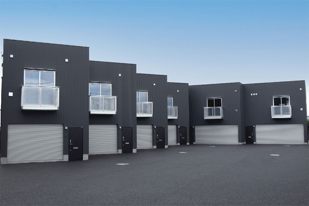 ジグザグ配置とすることで広い空地を確保