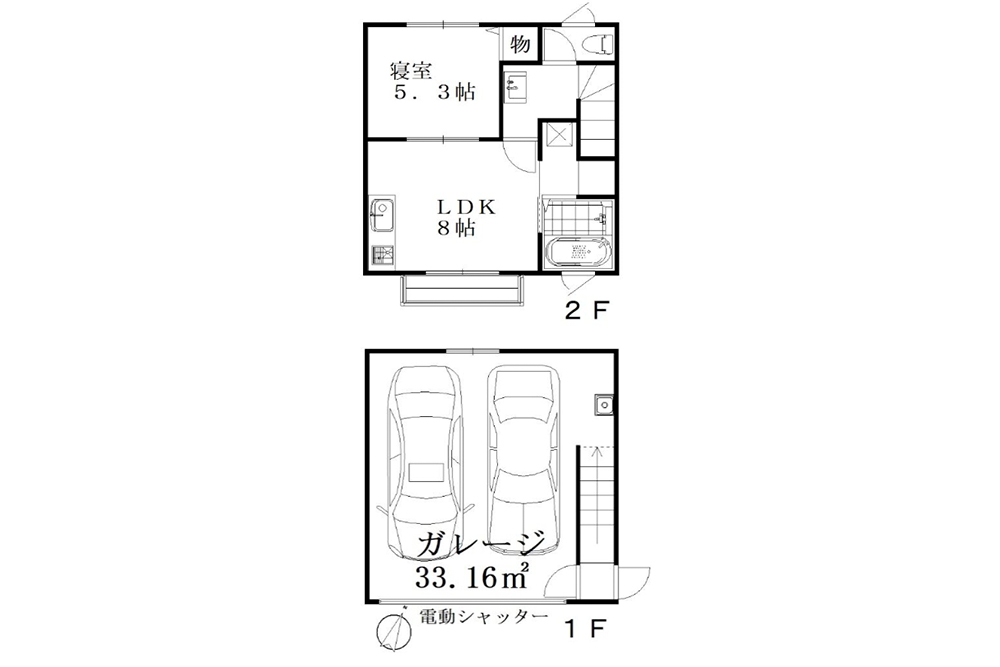 β1号室の間取図