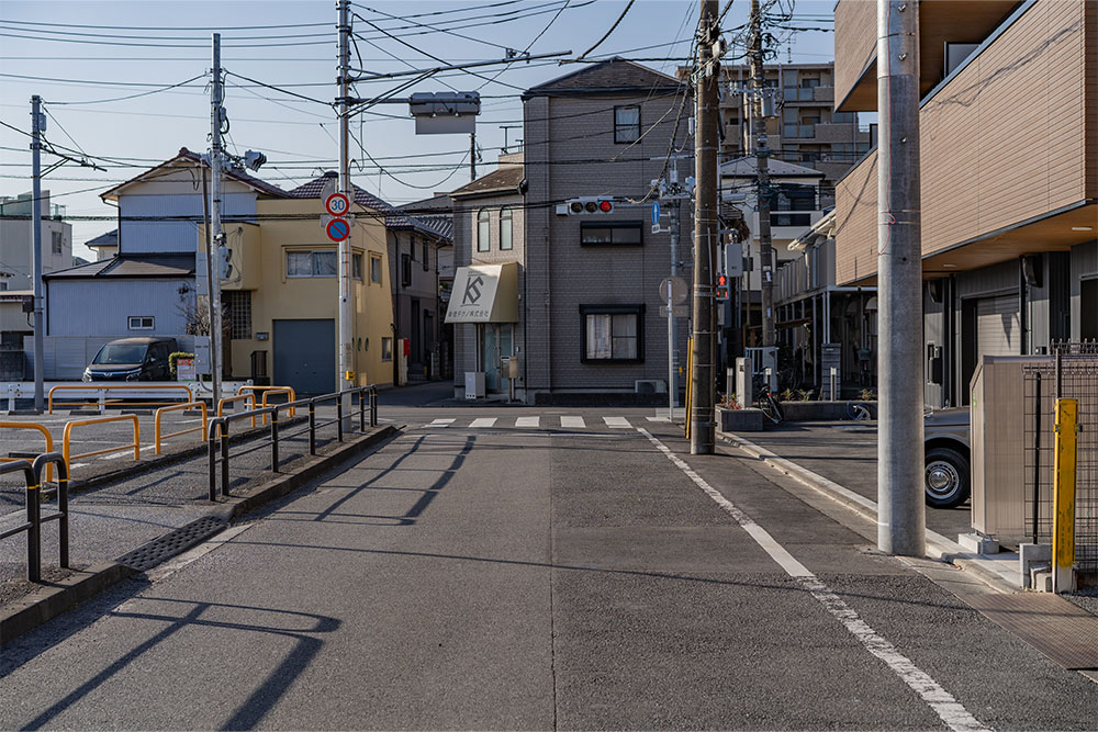ガレージ前道路の様子