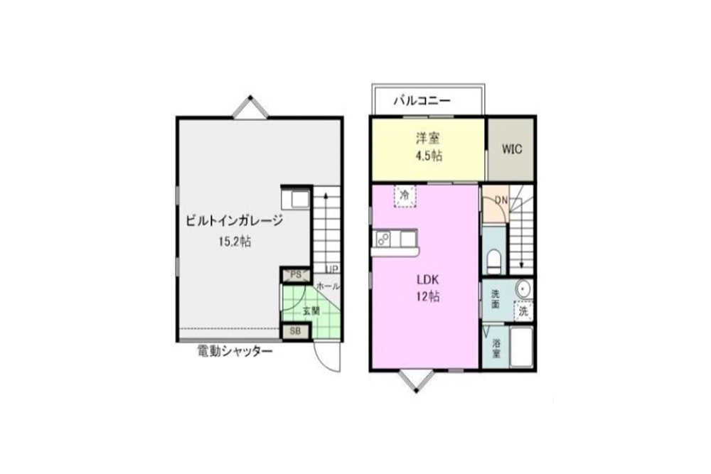 E-1/E-2/W-1/W-2の間取図
