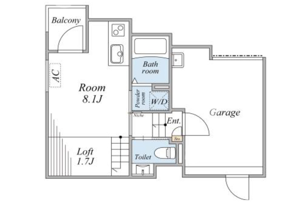 101号室の間取図