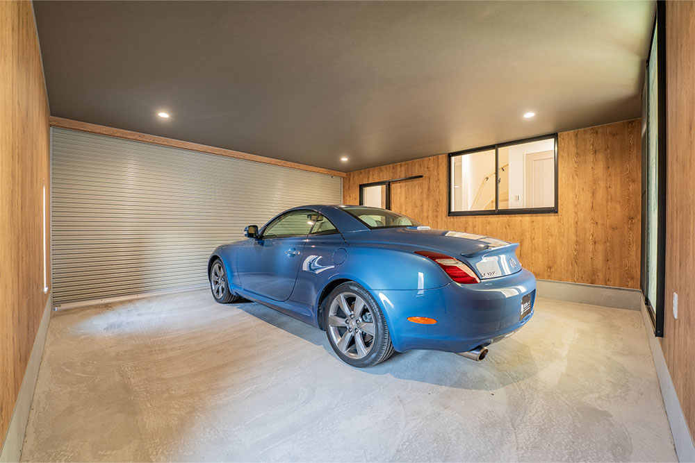 ガレージ寸法は横幅5.15m×奥行5.44m