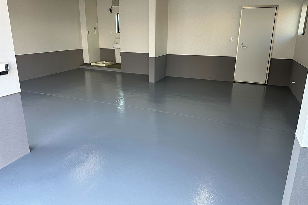塗装されたガレージ床