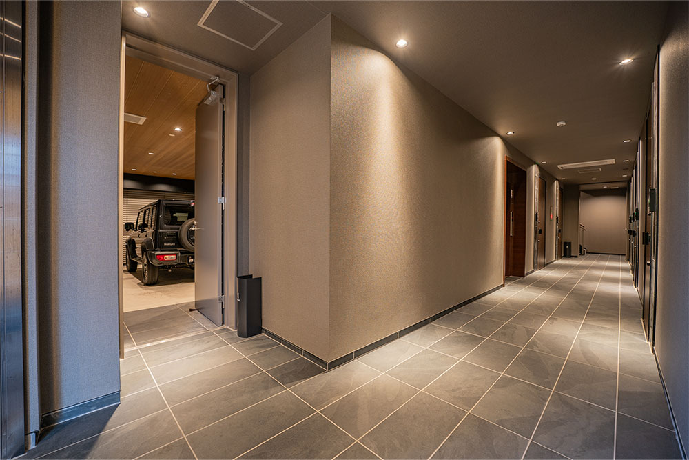 マンション内廊下から出入りできる動線