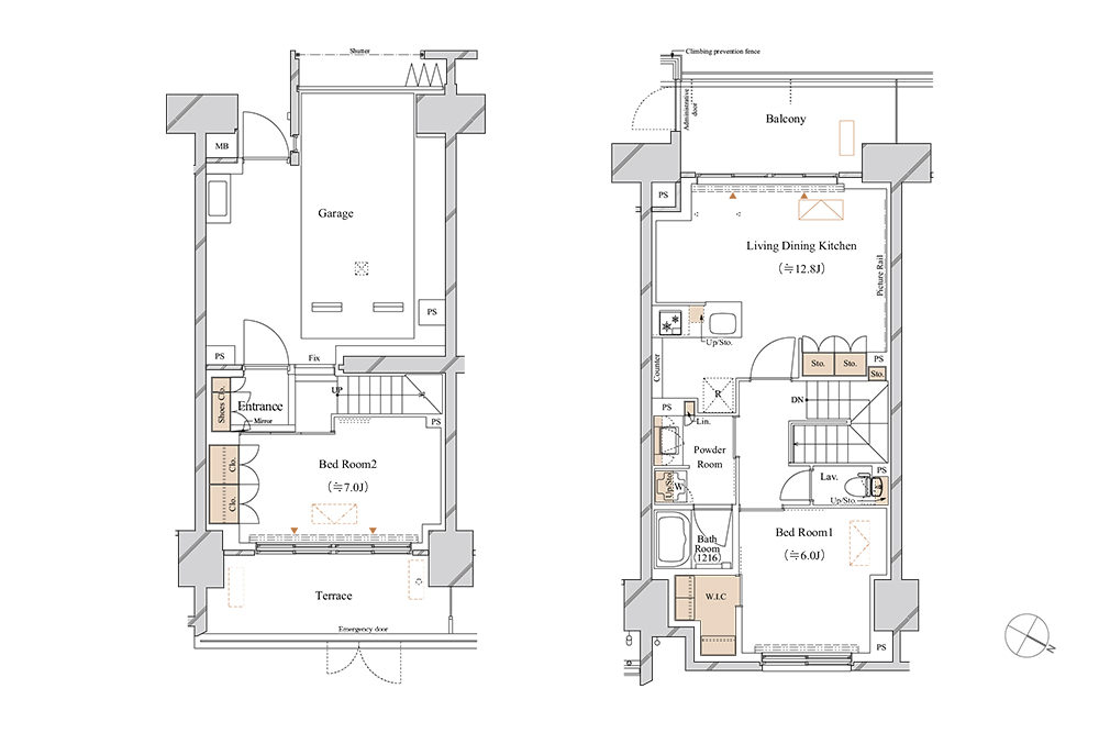 101号室の間取図