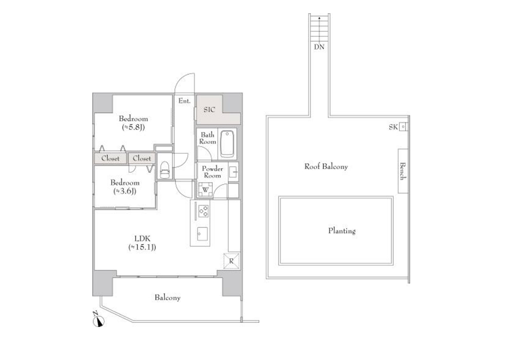 1001号室の間取図