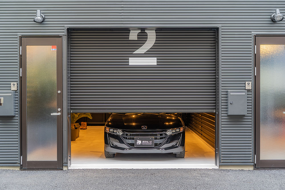 2号室のガレージに駐車したS660