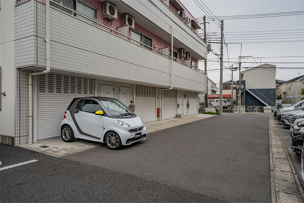 道路幅5.00m、開口部は1.90mセットバック
