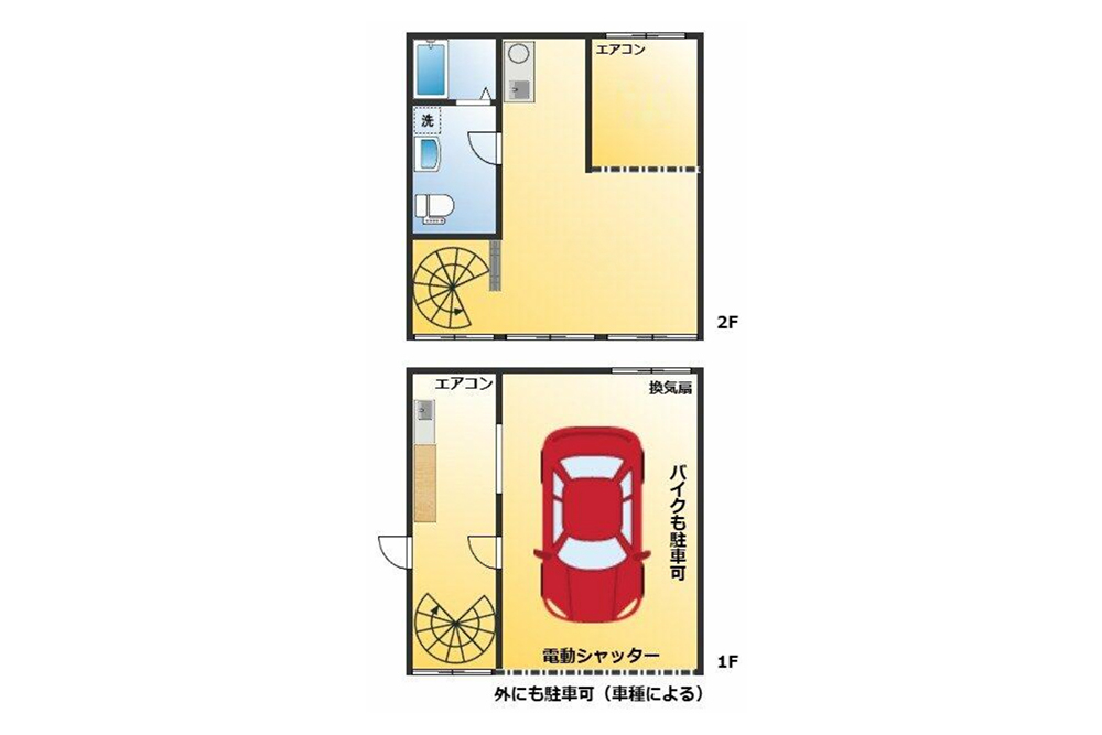 間取図（02号室は反転タイプ）