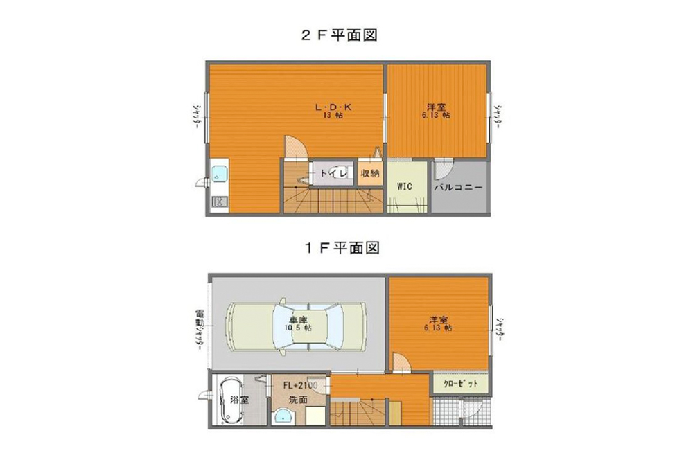 102/103号室の間取図