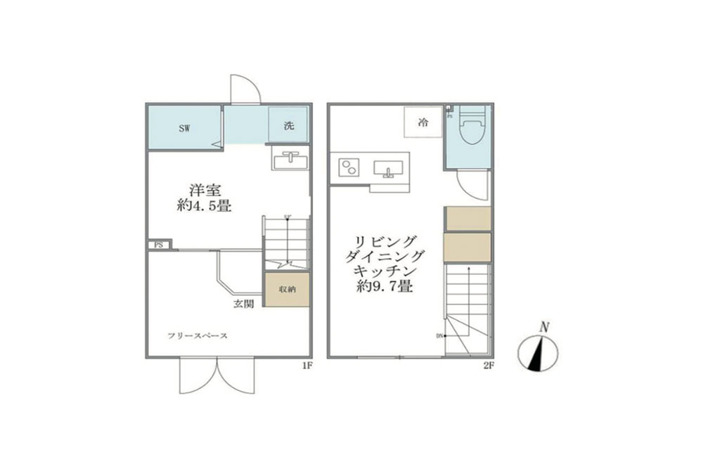 N2号室の間取図