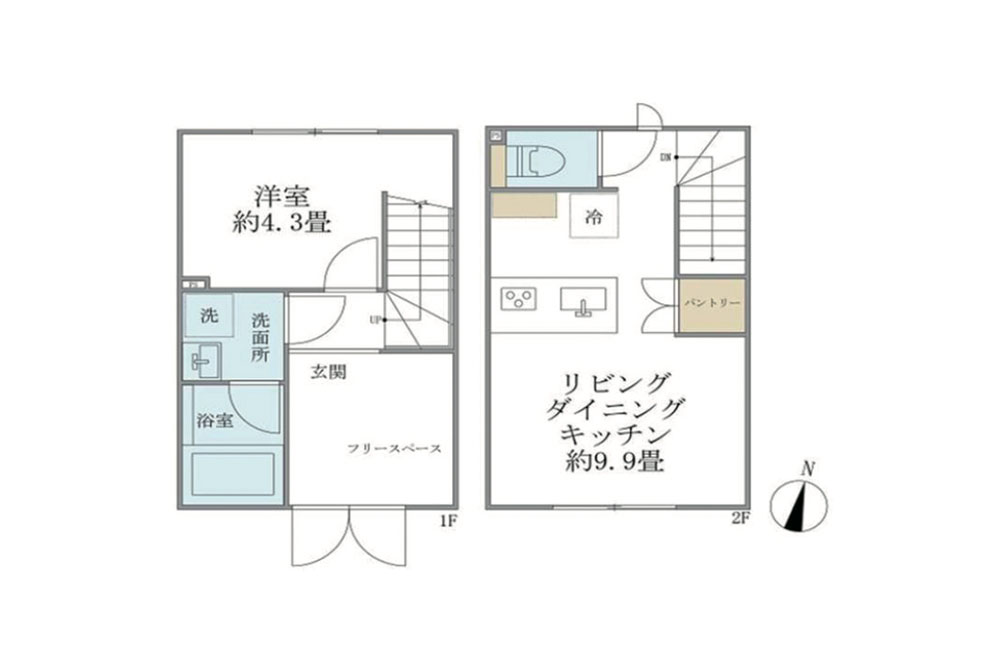 N4号室の間取図